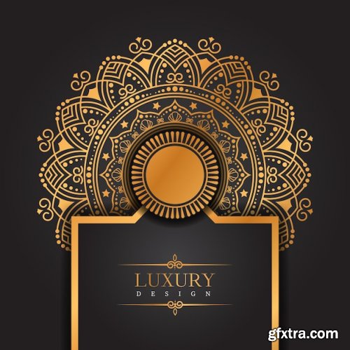 Luxury golden ornamental premium mandala geometric background