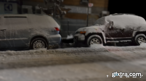 Snowed street in Bushwick, Brooklyn