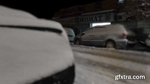 Snowed street in Bushwick, Brooklyn