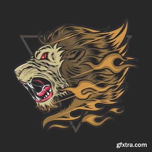 Lion fierce head vector