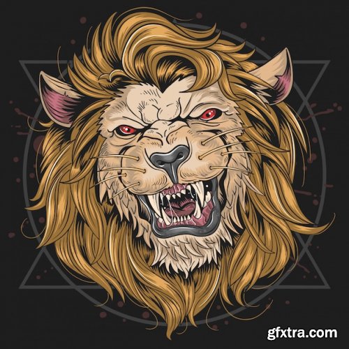 Lion fierce head vector