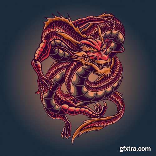 Dragon illustration vector