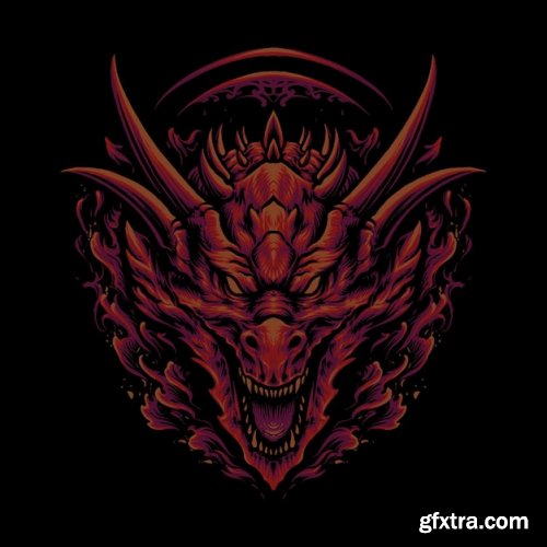 Dragon illustration vector