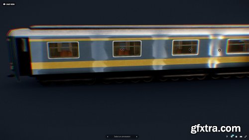 Cgtrader - Train Railroad Car With Interior VR / AR / low-poly 3d model