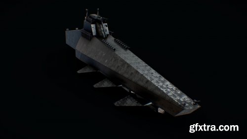 Cgtrader - Sci-fi Military Aircraft Carrier