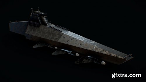 Cgtrader - Sci-fi Military Aircraft Carrier