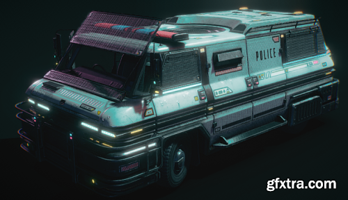 Cyberpunk Riot Police Van