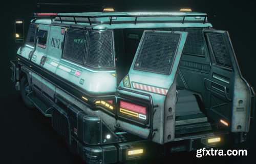 Cyberpunk Riot Police Van