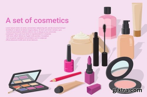 A poster of various cosmetics 