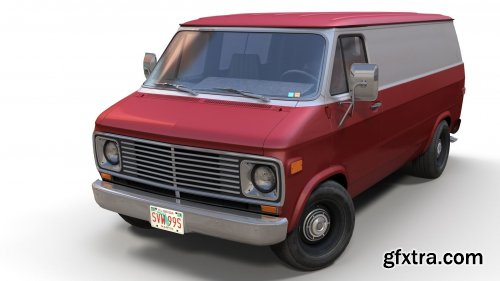 Cgtrader - 70s industrial van VR / AR / low-poly 3d model