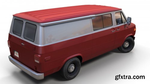 Cgtrader - 70s industrial van VR / AR / low-poly 3d model