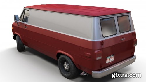 Cgtrader - 70s industrial van VR / AR / low-poly 3d model