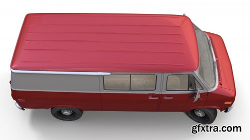 Cgtrader - 70s industrial van VR / AR / low-poly 3d model