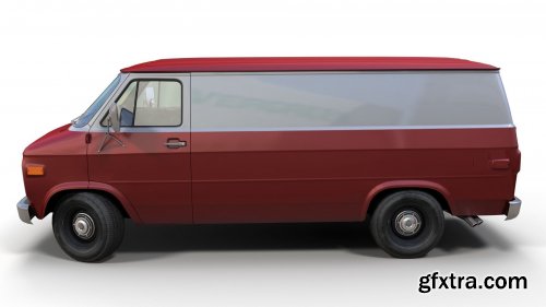 Cgtrader - 70s industrial van VR / AR / low-poly 3d model