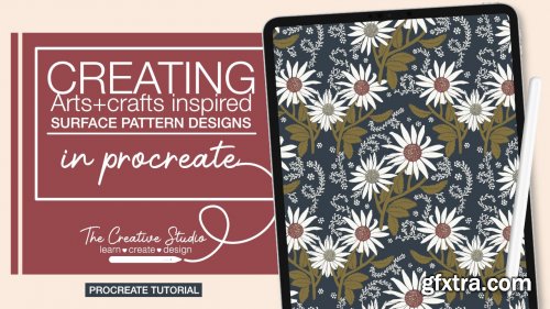  Creating Vintage Arts + Crafts Era Inspired Surface Pattern Designs in Procreate