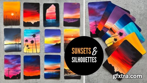  SUNSETS AND SILHOUETTES - A 30 Day Watercolor Challenge for Beginners