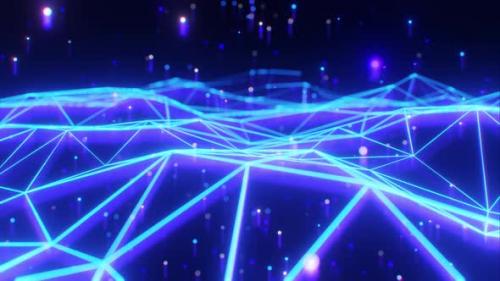 Videohive - Abstract Neon Grid Background 4K - 38962501 - 38962501