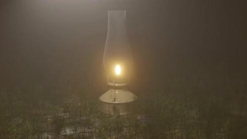 Videohive - Oil lamp in the middle of the grass field late at night, Nature Landscape Forest - 36779994 - 36779994