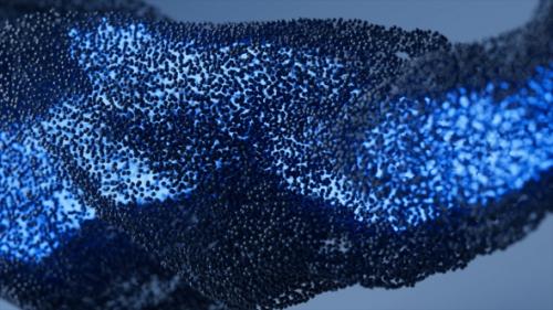 Videohive - Abstract Granular Blue Particles Motion Graphics - 38947575 - 38947575