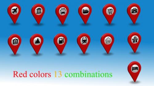 Videohive - Red Map Icon - 38948089 - 38948089