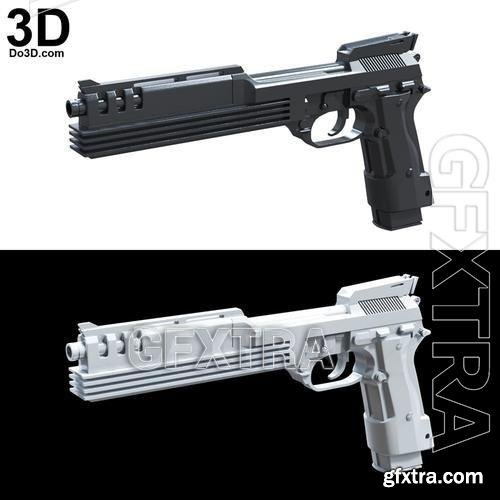 Beretta 93R machine pistol Robocop Gun 3D 