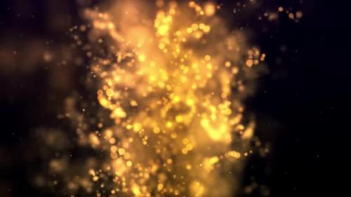 Videohive - Abstract Golden Lights Particles Background Loop - 38951224 - 38951224