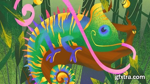 Draw a Colourful Chameleon! Fundamentals of Procreate Illustration