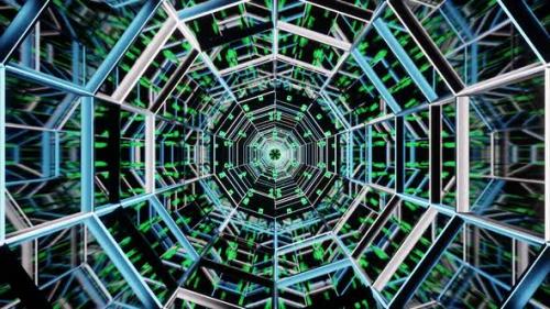 Videohive - Green Emerald Kaleidoscopic Tunnel With Figure Vj Loop HD - 38931623 - 38931623