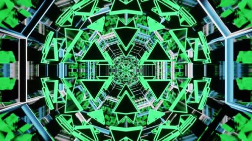 Videohive - Green Emerald Kaleidoscopic Tunnel With Figure Vj Loop 4K - 38931624 - 38931624