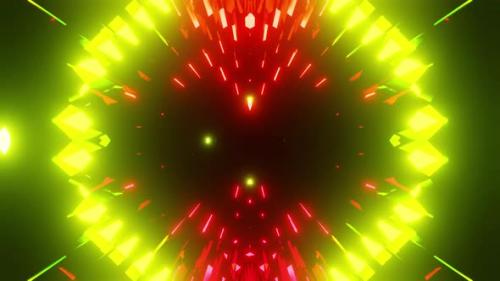 Videohive - Yellow Sunny Equalizer Vj Loop With Red Dots Background 4K - 38931626 - 38931626
