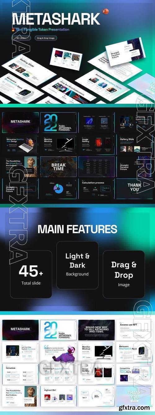 MetaShark Creative NFT PowerPoint Template 3M429KV