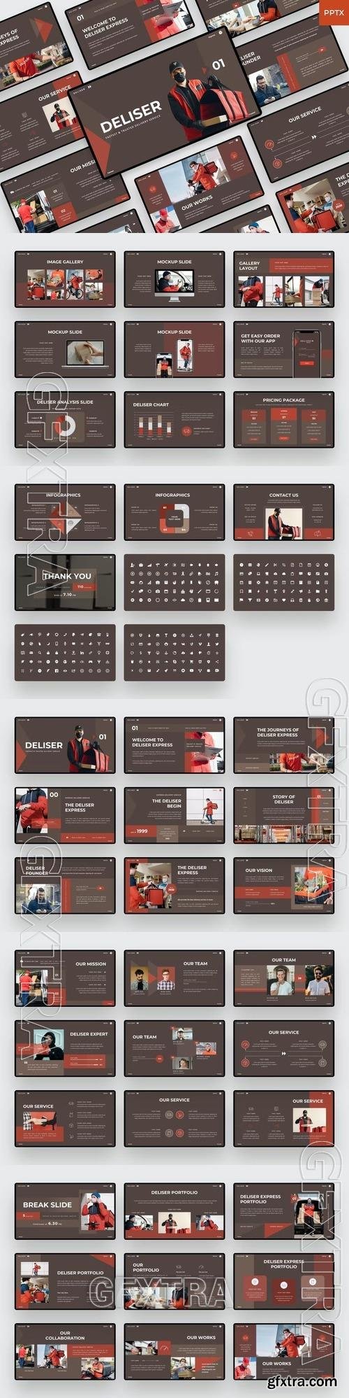 Deliser - Delivery Service Powerpoint, Keynote and Google Slides Template