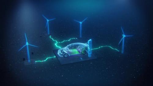 Videohive - Electric Car Charging On The Wind Power Station - 38960583 - 38960583