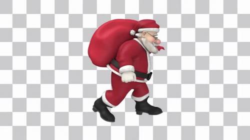 Videohive - Santa Claus With Gift Bag Loop - 38961075 - 38961075