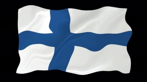 Videohive - Republic Of Finland Waving Flag Animated Black Background - 38961526 - 38961526