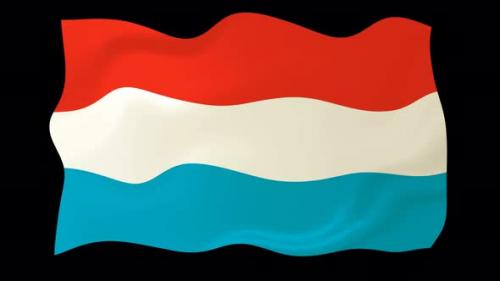 Videohive - Luxembourg Flag Wave Motion Black Background - 38961632 - 38961632