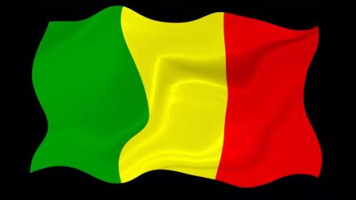 Videohive - Mali Flag Wave Motion Black Background - 38961635 - 38961635