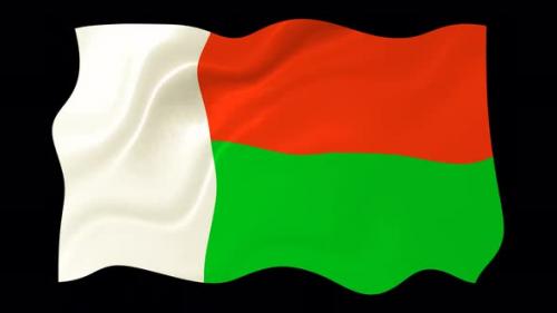 Videohive - Madagascar Flag Wave Motion Black Background - 38961641 - 38961641