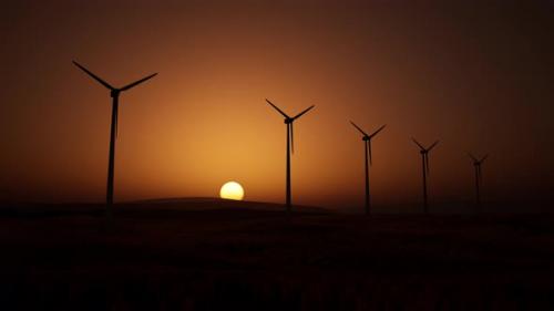 Videohive - Wind Turbines At Sunset - 38973145 - 38973145