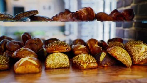 Videohive - Fresh Bread on Shelves in Bakery - 39011475 - 39011475