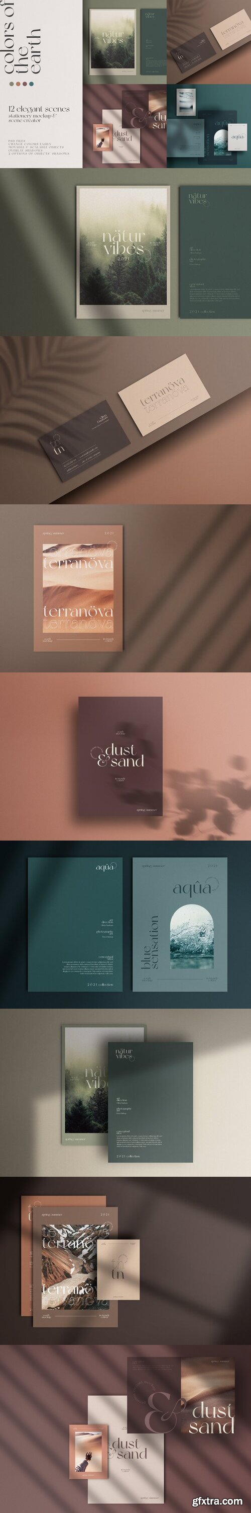 CreativeMarket - Colors of Earth stationery mockup 5962132