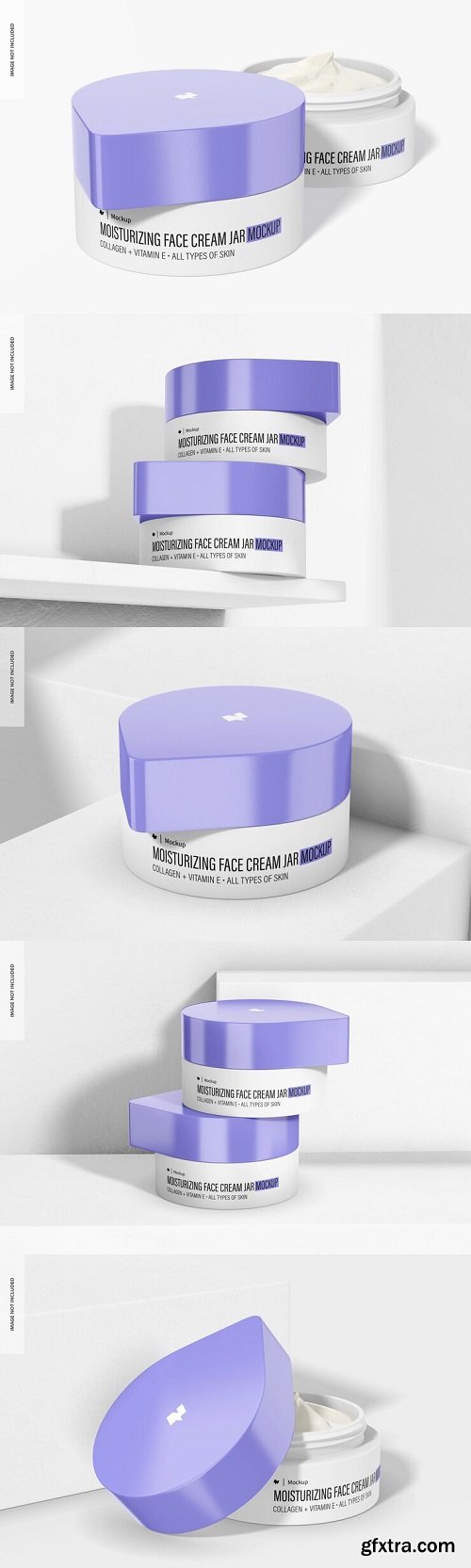 Moisturizing face cream jar mockup on podium