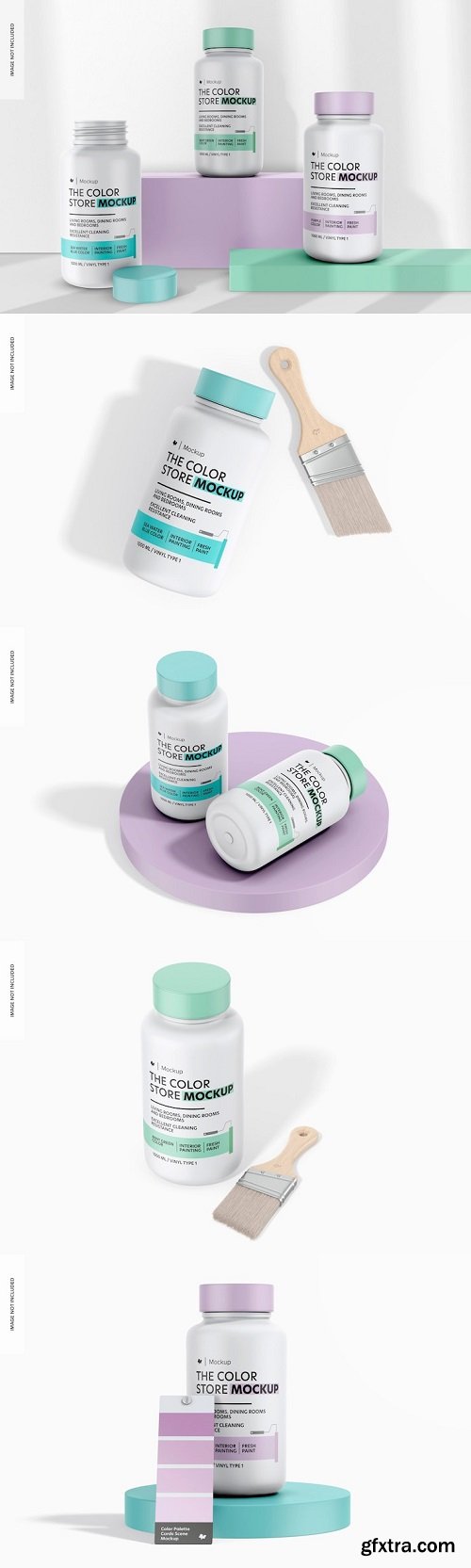 1000 ml paint jar mockups