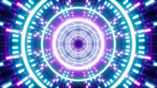 Videohive - Dashed Pattern Neon Light Tunnel Vj Loop - 39003370 - 39003370