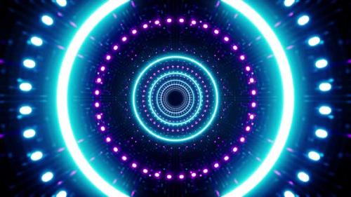 Videohive - Glowing Dj Loop of Neon Circles and Dots - 39003489 - 39003489