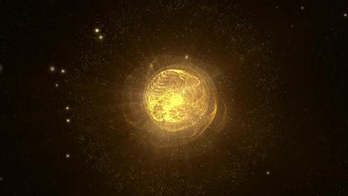 Videohive - Gold Sphere Abstract Animation Particles Background - 39005914 - 39005914