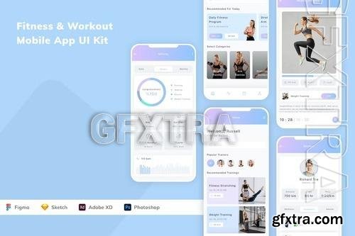 Fitness & Workout Mobile App UI Kit JHHV6RH