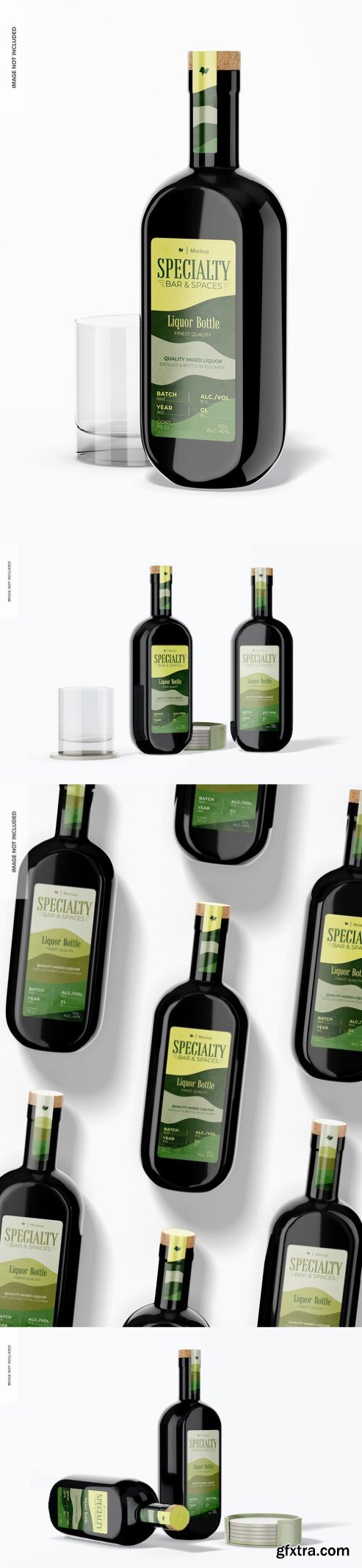 Liquor bottles mockup