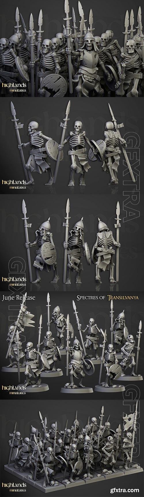 Skeleton Warriors Unit - Highlands Miniatures 3D Print