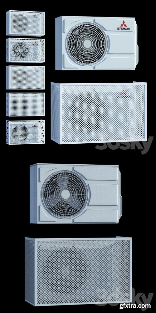 Mitsubishi air conditioner + a set of decorative boxes